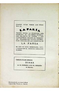 Contracubierta de LA FARSA 89. LA DAMA DEL ANTIFAZ (Cristóbal De Castro) Madrid 1929