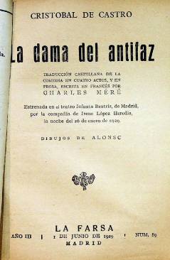 Muestra 1 de LA FARSA 89. LA DAMA DEL ANTIFAZ (Cristóbal De Castro) Madrid 1929