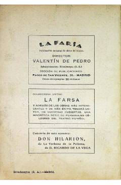 Contracubierta de LA FARSA 98. NAPOLEÓN EN LA LUNA (Antonio Navarro / Emilio Saez) Madrid 1929