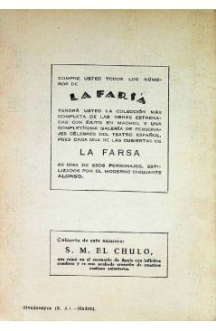 Contracubierta de LA FARSA 103. AMO A UNA ACTRIZ (Ladislao Fodor) Madrid 1929