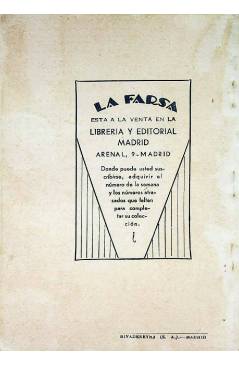 Contracubierta de LA FARSA 207. UN MOMENTO (Felipe Sassone) Madrid 1931