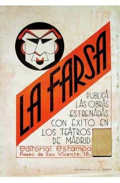 Contracubierta de LA FARSA 438. MI VIDA ES MÍA (Augusto Martínez Olmedilla) Madrid 1936