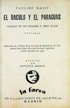 Muestra 1 de LA FARSA 443. EL BÁCULO Y EL PARAGUAS (Paulino Masip) Madrid 1936