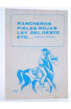 Contracubierta de COLECCIÓN OESTE SHERIFF 251. RANCHEROS. BOTÍN DE CUERVOS (E. Sotillos / Félez) Vilmar 1983