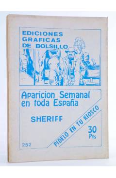 Contracubierta de COLECCIÓN OESTE SHERIFF 252. EL MALDITO EMBROLLO (M. Lagresa / Felez) Vilmar 1983