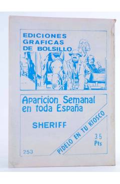 Contracubierta de COLECCIÓN OESTE SHERIFF 253. BUSCANDO EL CAMINO (M. Lagresa / Felez) Vilmar 1984