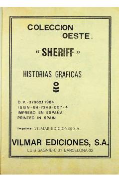 Muestra 1 de COLECCIÓN OESTE SHERIFF 254. EL ÁRBOL (M. Lagresa / Felez) Vilmar 1984