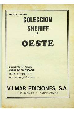 Muestra 1 de COLECCIÓN OESTE SHERIFF 277. RIFLE (M. Lagresa / Felez) Vilmar 1985
