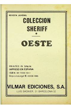 Muestra 1 de COLECCIÓN OESTE SHERIFF 279. LA HUIDA (J. Clapés) Vilmar 1985