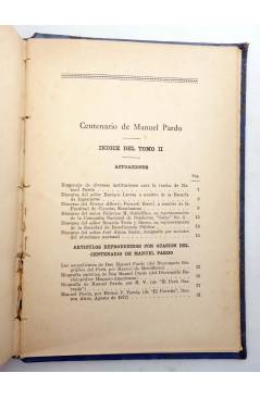 Muestra 5 de CENTENARIO DE MANUEL PARDO 1834-1934 TOMOS I Y II. OBRA COMPLETA (Vvaa) Lima Perú 1935. ENRIQUE CHIRINOS