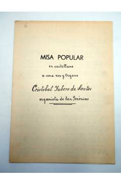 Cubierta de MISA POPULAR EN CASTELLANO A UNA VOZ Y EN ÓRGANO (Cristóbal Yubero De Santos) Grafispania 1966