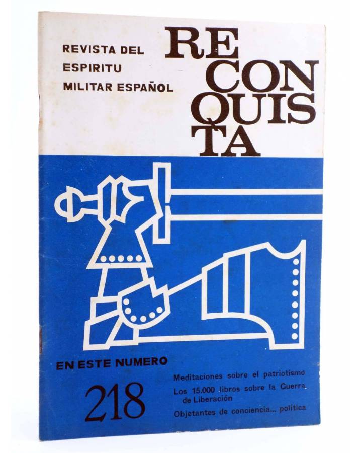 Cubierta de RECONQUISTA. REVISTA DEL ESPÍRITU MILITAR ESPAÑOL 218. FEBRERO (Vvaa) Apostolado Castrense 1968