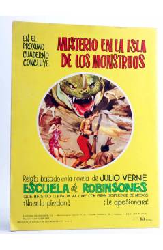 Contracubierta de MISTERIO EN LA ISLA DE LOS MONSTRUOS 1 (Julio Verne / Sanchís) Valenciana 1981