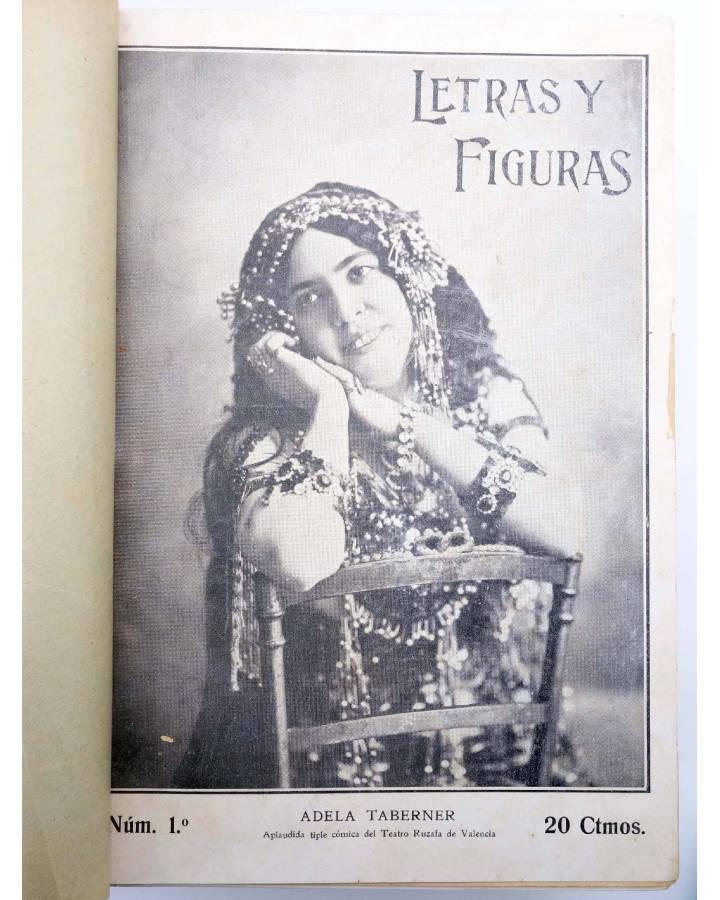 Cubierta de REVISTA LETRAS Y FIGURAS NºS 1 a 57. 50 NÚMEROS ENCUADERNADOS (Vvaa) Valencia 1911