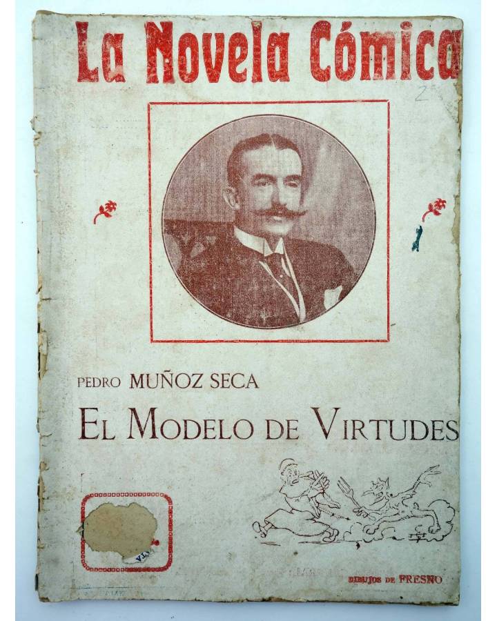 Cubierta de LA NOVELA CÓMICA 2. EL MODELO DE VIRTUDES (Pedro Muñoz Seca) Madrid 1916