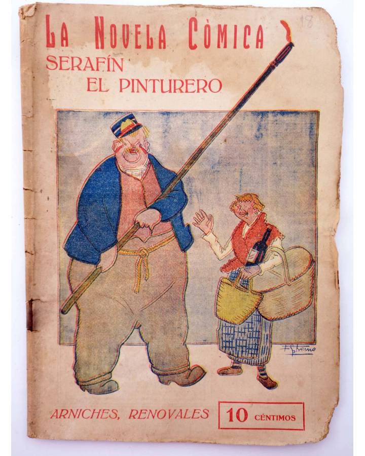 Cubierta de LA NOVELA CÓMICA 13. SERAFÍN EL PINTURERO (Carlos Arniches / Juan G. Renovales) Madrid 1916