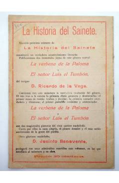 Contracubierta de LA NOVELA CÓMICA 25. LOS GRANUJAS (Carlos Arniches / José Jackson Veyan) Madrid 1917