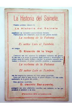 Contracubierta de LA NOVELA CÓMICA 29. EL BRILLO DE LOS CAIRELES (Ángel Torres Del Álamo / Antonio Asenjo) Madrid 1917