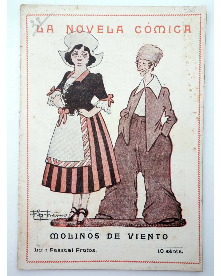 Cubierta de LA NOVELA CÓMICA 36. MOLINOS DE VIENTO (Luis Pascual Frutos) Madrid 1917