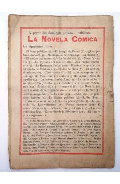 Contracubierta de LA NOVELA CÓMICA 69. EN CUARTO CRECIENTE (Manuel Linares Rivas) Madrid 1918