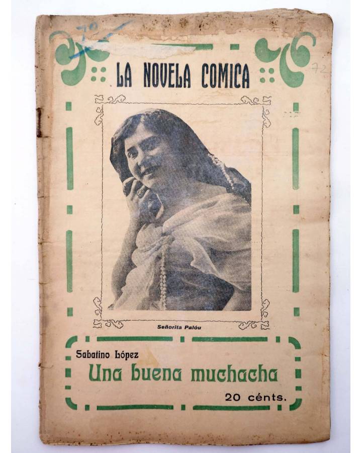 Cubierta de LA NOVELA CÓMICA 72. UNA BUENA MUCHACHA (Sabatino López) Madrid 1918
