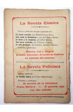 Contracubierta de LA NOVELA CÓMICA 75. LA FEA DEL OLÉ (A.F. Lepiña / A. Plañiol) Madrid 1918