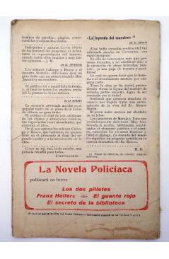 Contracubierta de LA NOVELA CÓMICA 77. EL SEÑOR SÓCRATES (Manuel Linares Rivas) Madrid 1918