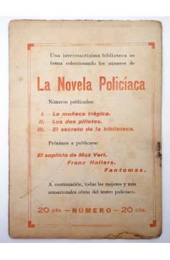 Contracubierta de LA NOVELA CÓMICA 86. LA SUERTE DE LA FEA… (Aurelio Varela / Francisco De Torres) Madrid 1918
