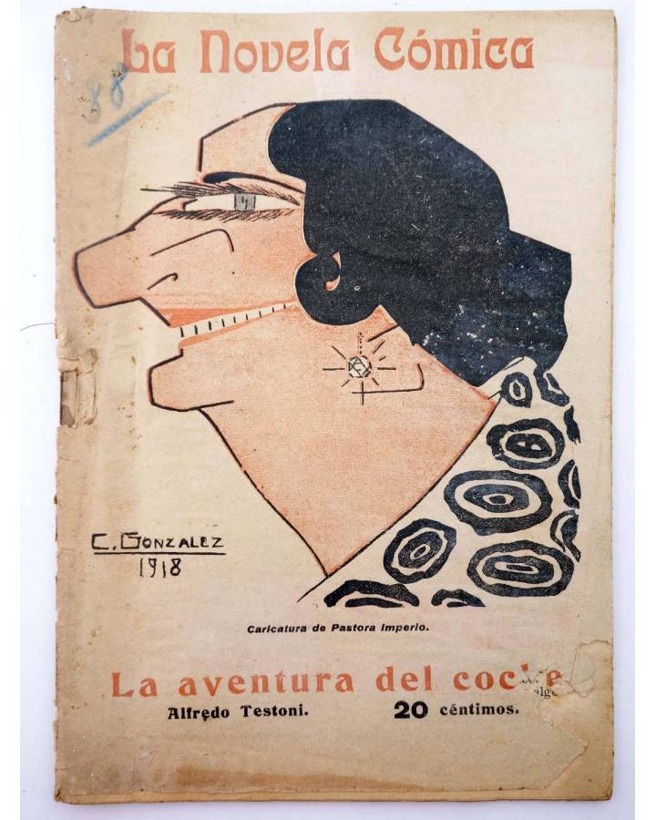 Cubierta de LA NOVELA CÓMICA 88. LA AVENTURA DEL COCHE (Alfredo Testoni) Madrid 1918