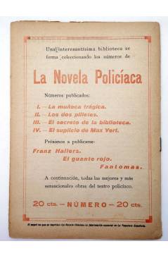 Contracubierta de LA NOVELA CÓMICA 90. LO QUE NO VUELVE (Ricardo Hernández Bermúdez) Madrid 1918