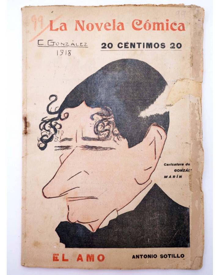 Cubierta de LA NOVELA CÓMICA 99. EL AMO (Antonio Sotillo) Madrid 1918