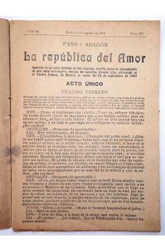 Muestra 1 de LA NOVELA CÓMICA 109. LA REPÚBLICA DEL AMOR (Pasó Y Aragón) Madrid 1918