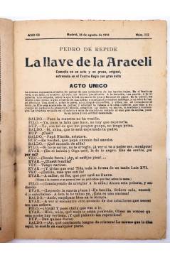 Muestra 1 de LA NOVELA CÓMICA 112. LA LLAVE DE LA ARACELI (Pedro De Repide) Madrid 1918