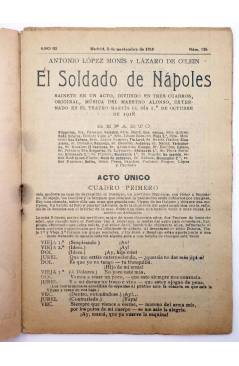 Muestra 1 de LA NOVELA CÓMICA 126. EL SOLDADO DE NÁPOLES (Alntonio López Monís / Lázaro De O'Lein) Madrid 1918