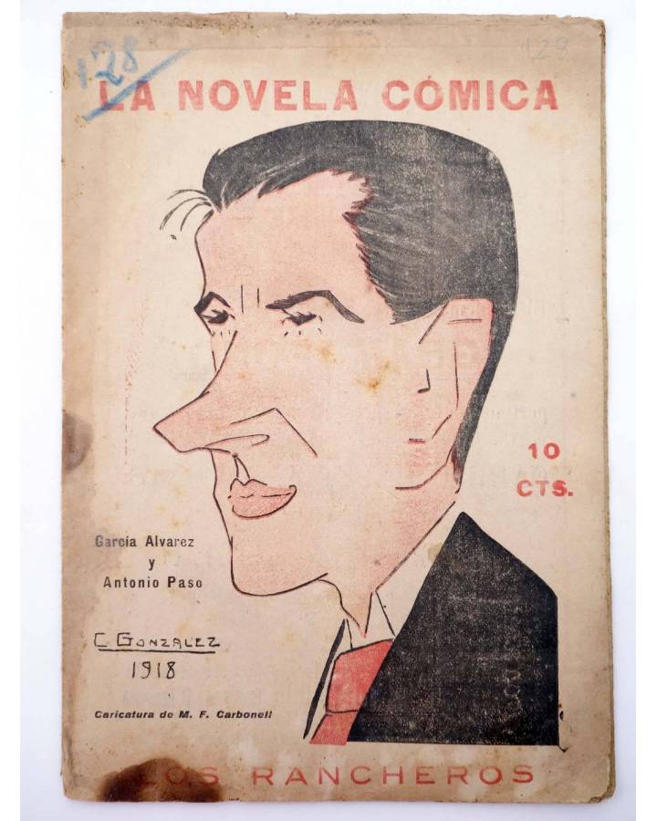 Cubierta de LA NOVELA CÓMICA 128. LOS RANCHEROS (Enrique García Álvarez / Antonio Paso) Madrid 1918