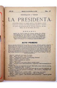 Muestra 1 de LA NOVELA CÓMICA 131. LA PRESIDENTA (Hennequin / Veber) Madrid 1918