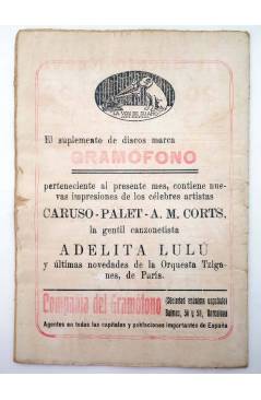 Contracubierta de LA NOVELA CÓMICA 153. LOS ÍNTIMOS (Antonio Paso / Luis Suñer Y Casademunt) Madrid 1919