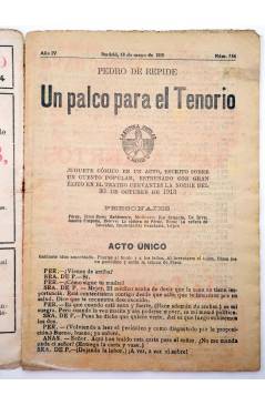 Muestra 1 de LA NOVELA CÓMICA 154. UN PALCO PARA EL TENORIO (Pedro De Répide) Madrid 1919
