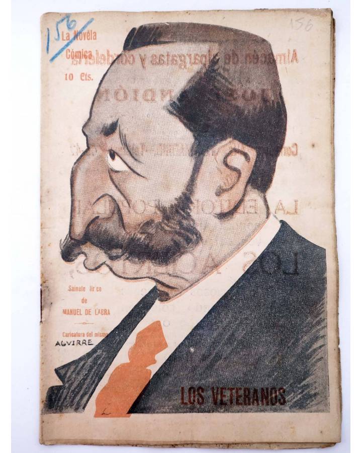 Cubierta de LA NOVELA CÓMICA 156. LOS VETERANOS (Manuel De Labra) Madrid 1919