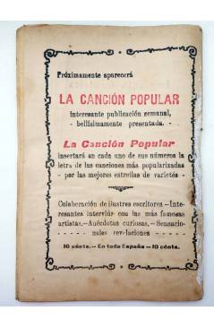 Contracubierta de LA NOVELA CÓMICA 170. CABECITA LOCA (Alberto Insúa / A. Hernández Catá) Madrid 1919