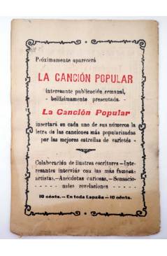 Contracubierta de LA NOVELA CÓMICA 171. EL CASTILLO DE LA VIDA (Francisco García Pacheco) Madrid 1919