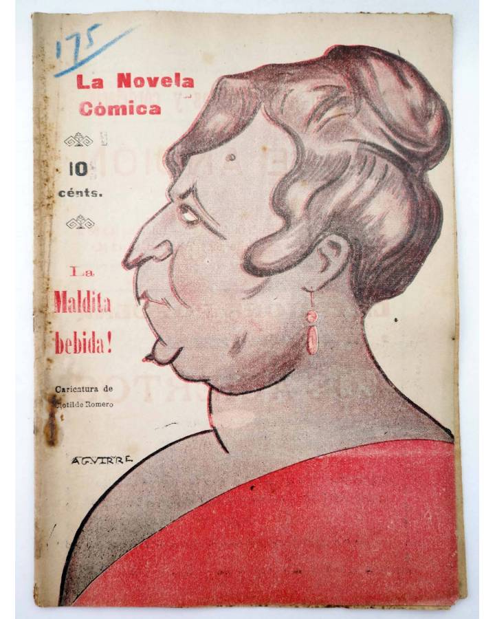 Cubierta de LA NOVELA CÓMICA 175. ¡LA MALDITA BEBIDA! (Fiacro Yrayzoz) Madrid 1919