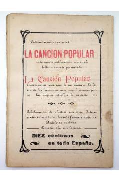 Contracubierta de LA NOVELA CÓMICA 176. VIENTO EN POPA / LAS SUEGRAS (Fiacro Yrayzoz / Francisco De Torres) Madrid 1919