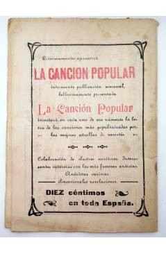 Contracubierta de LA NOVELA CÓMICA 178. EL TENIENTE FLORISEL (Manuel Moncayo / Manuel Penella) Madrid 1919