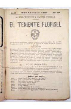 Muestra 1 de LA NOVELA CÓMICA 178. EL TENIENTE FLORISEL (Manuel Moncayo / Manuel Penella) Madrid 1919