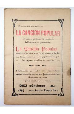 Contracubierta de LA NOVELA CÓMICA 181. LOLA MONTES (Fiacro Yrayzoz) Madrid 1919