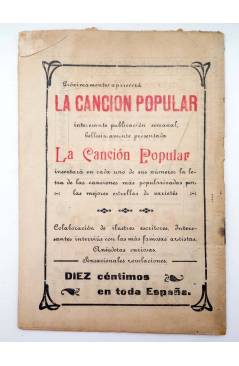 Contracubierta de LA NOVELA CÓMICA 183. NUNCA ES TARDE (Alberto Insúa / A. Hernández Catá) Madrid 1919