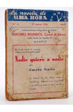 Contracubierta de LA NOVELA DE UNA HORA 4. EL MISTERIOSO AMOR (Manuel Bueno) Reunidos 1936