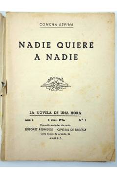 Muestra 1 de LA NOVELA DE UNA HORA 5. NADIE QUIERE A NADIE (Concha Espina) Reunidos 1936