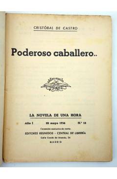 Muestra 1 de LA NOVELA DE UNA HORA 12. PODEROSO CABALLERO (Cristóbal De Castro) Reunidos 1936